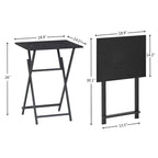 Mesa auxiliar plegable de 2 piezas con superficie de madera y estructura de metal