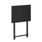Mesa auxiliar plegable de 2 piezas con superficie de madera y estructura de metal