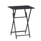 Mesa auxiliar plegable de 2 piezas con superficie de madera y estructura de metal