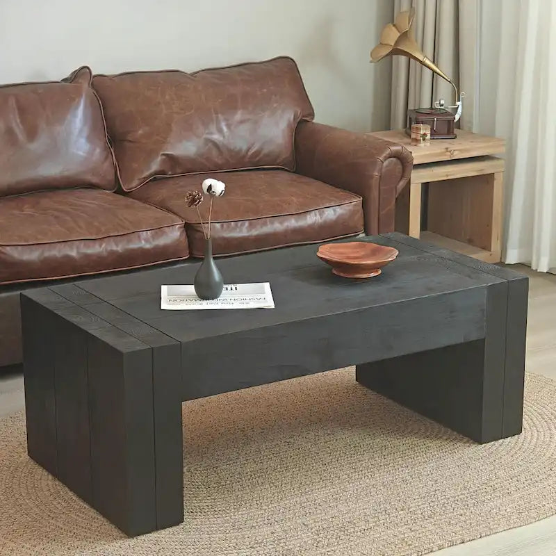 Mesa de centro de madera maciza moderna y versátil - Perfecta para sala de estar