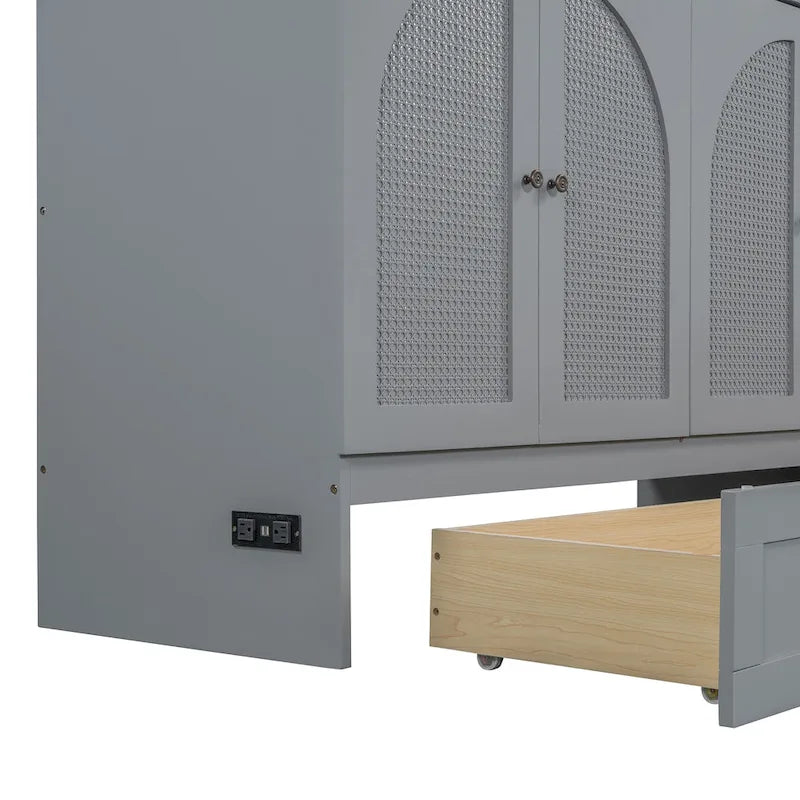 Cama Murphy plegable Queen Size con cajones de almacenamiento