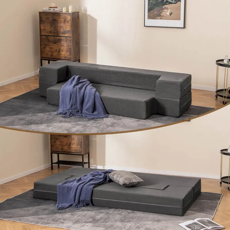Sofá cama plegable de 8 pulgadas con espuma de alta densidad y funda lavable