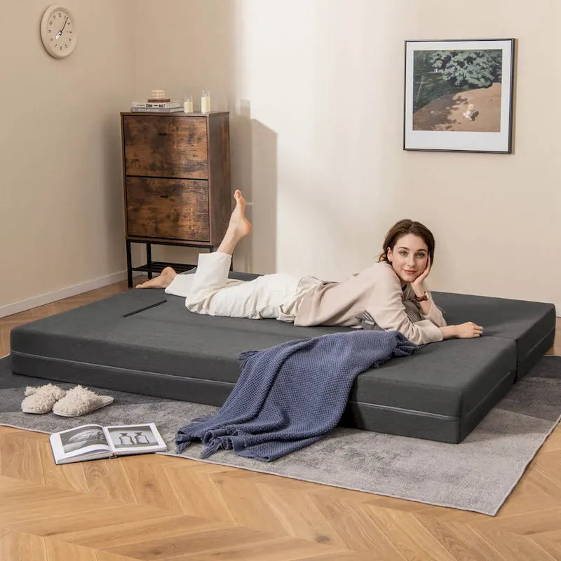 Sofá cama plegable de 8 pulgadas con espuma de alta densidad y funda lavable