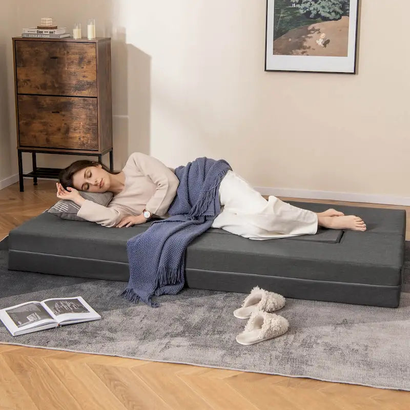 Sofá cama plegable de 8 pulgadas con espuma de alta densidad y funda lavable