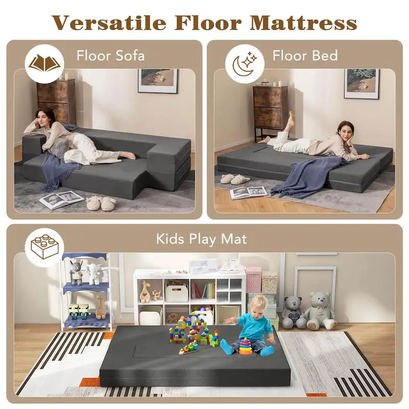 Sofá cama plegable de 8 pulgadas con espuma de alta densidad y funda lavable