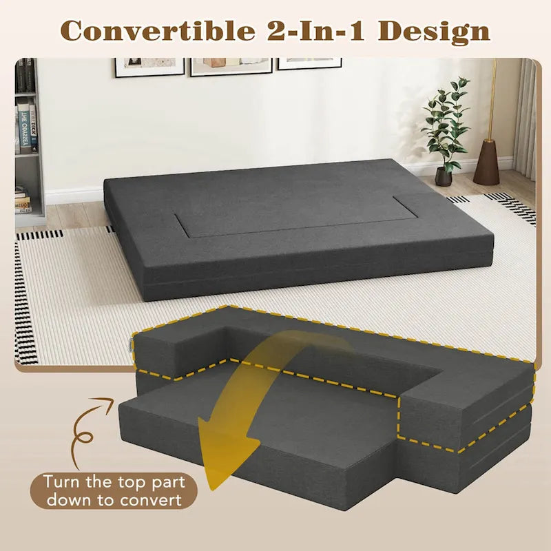 Sofá cama plegable de 8 pulgadas con espuma de alta densidad y funda lavable