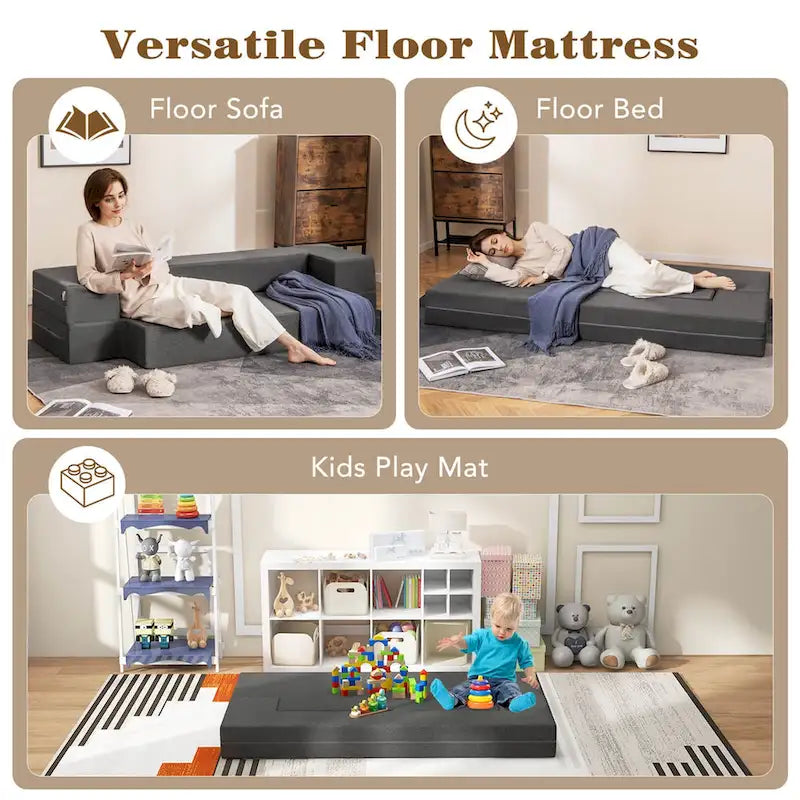 Sofá cama plegable de 8 pulgadas con espuma de alta densidad y funda lavable