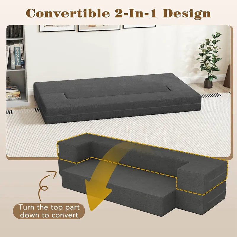 Sofá cama plegable de 8 pulgadas con espuma de alta densidad y funda lavable