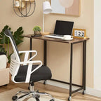 Escritorio de computadora plegable con ruedas de 31.5 pulgadas, no requiere ensamblaje, mesa plegable que ahorra espacio para oficina en casa