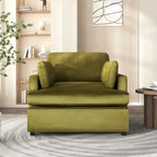 Sillón decorativo moderno verde de 37 con patas de plástico y cojines para sala de estar