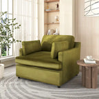 Sillón decorativo moderno verde de 37 con patas de plástico y cojines para sala de estar