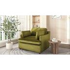 Sillón decorativo moderno verde de 37 con patas de plástico y cojines para sala de estar