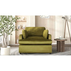 Sillón decorativo moderno verde de 37 con patas de plástico y cojines para sala de estar