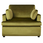 Sillón decorativo moderno verde de 37 con patas de plástico y cojines para sala de estar