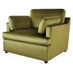 Sillón decorativo moderno verde de 37 con patas de plástico y cojines para sala de estar