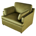 Sillón decorativo moderno verde de 37 con patas de plástico y cojines para sala de estar