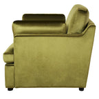Sillón decorativo moderno verde de 37 con patas de plástico y cojines para sala de estar