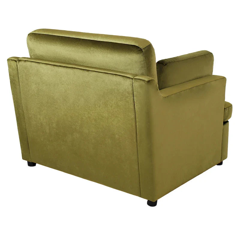 Sillón decorativo moderno verde de 37 con patas de plástico y cojines para sala de estar