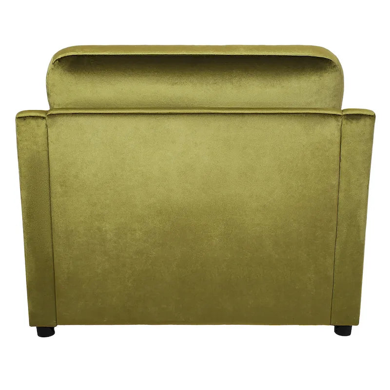 Sillón decorativo moderno verde de 37 con patas de plástico y cojines para sala de estar