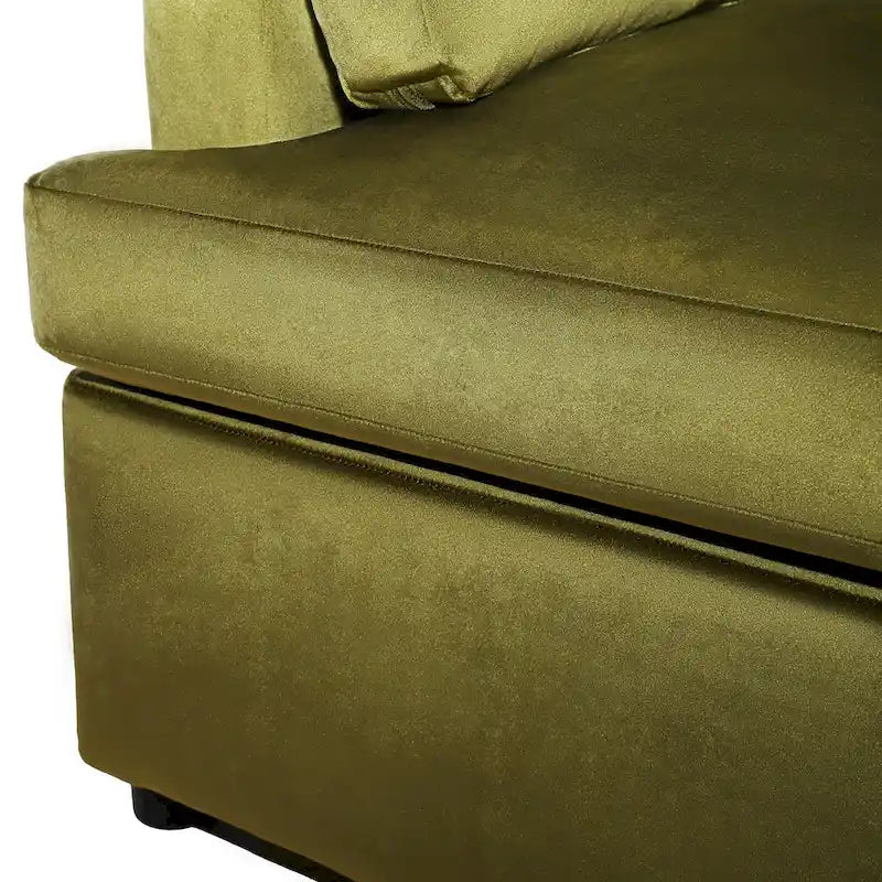 Sillón decorativo moderno verde de 37 con patas de plástico y cojines para sala de estar