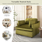 Sillón decorativo moderno verde de 37 con patas de plástico y cojines para sala de estar