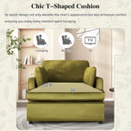 Sillón decorativo moderno verde de 37 con patas de plástico y cojines para sala de estar