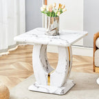 Mesa de centro cuadrada de 23.6" con tiras de patas en tono dorado