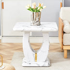 Mesa de centro cuadrada de 23.6" con tiras de patas en tono dorado