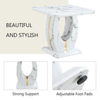 Mesa de centro cuadrada de 23.6" con tiras de patas en tono dorado