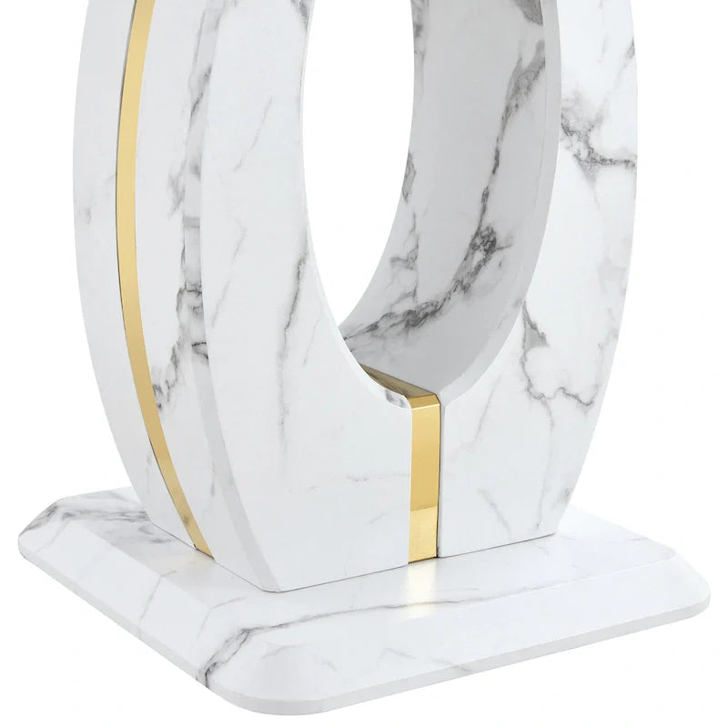 Mesa de centro cuadrada de 23.6" con tiras de patas en tono dorado