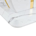 Mesa de centro cuadrada de 23.6" con tiras de patas en tono dorado