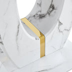 Mesa de centro cuadrada de 23.6" con tiras de patas en tono dorado
