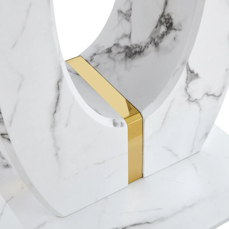 Mesa de centro cuadrada de 23.6" con tiras de patas en tono dorado