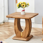 Mesa de centro cuadrada de 23.6" con tiras de patas en tono dorado