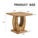 Mesa de centro cuadrada de 23.6" con tiras de patas en tono dorado