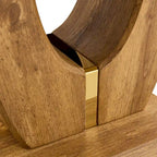 Mesa de centro cuadrada de 23.6" con tiras de patas en tono dorado