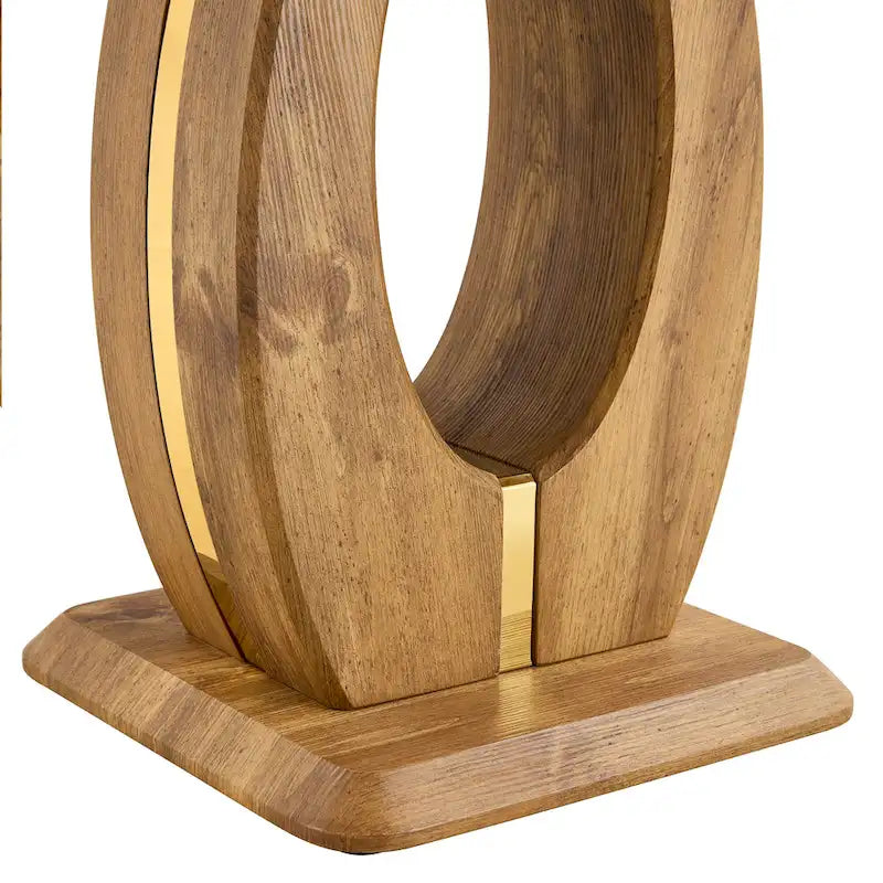 Mesa de centro cuadrada de 23.6" con tiras de patas en tono dorado