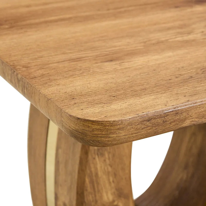 Mesa de centro cuadrada de 23.6" con tiras de patas en tono dorado