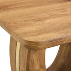 Mesa de centro cuadrada de 23.6" con tiras de patas en tono dorado