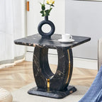 Mesa de centro cuadrada de 23.6" con tiras de patas en tono dorado
