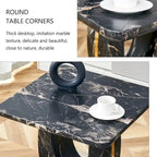 Mesa de centro cuadrada de 23.6" con tiras de patas en tono dorado