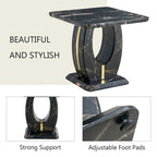 Mesa de centro cuadrada de 23.6" con tiras de patas en tono dorado