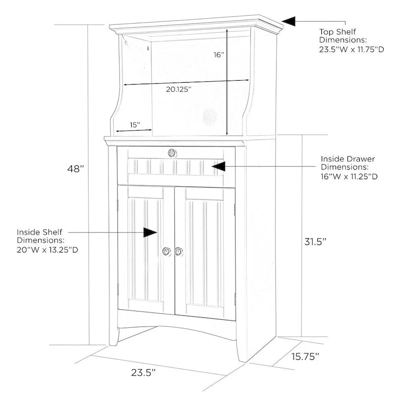 Gabinete utilitario para microondas y cafetera