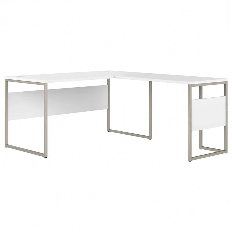 Escritorio en forma de L de 60" ancho x 30" profundidad con patas de metal