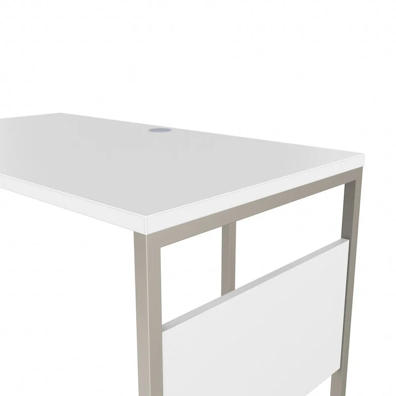 Escritorio en forma de L de 60" ancho x 30" profundidad con patas de metal