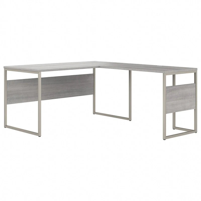 Escritorio en forma de L de 60" ancho x 30" profundidad con patas de metal