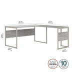 Escritorio en forma de L de 60" ancho x 30" profundidad con patas de metal