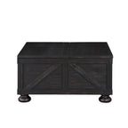 Mesa de centro de almacenamiento de acacia y pino de 36 pulgadas estilo casa de campo