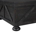 Mesa de centro de almacenamiento de acacia y pino de 36 pulgadas estilo casa de campo