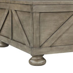 Mesa de centro de almacenamiento de acacia y pino de 36 pulgadas estilo casa de campo